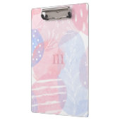 Delicate Roze en Blauwe Abstracte Waterverf Vorm Klembord (Links)