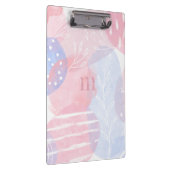 Delicate Roze en Blauwe Abstracte Waterverf Vorm Klembord (Rechts)