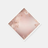 Delicate Roze en Roze Goud Bloem Servet (Hoek)
