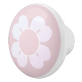 Delicate roze en witte bloem keramische knop (Rechts)