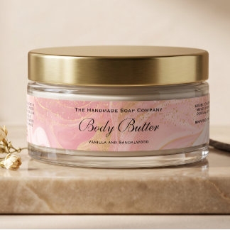 Delicate Roze & Gouden Glitter Body Butter Pot Lab
