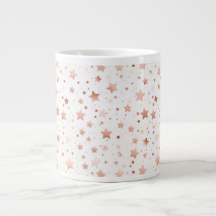 Delicate Roze Gouden Sterren Jumbo Keramische Mok