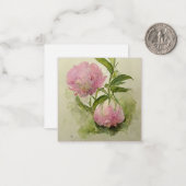 Delicate roze peonIes Notitiekaartje (Voorkant / Achterkant in situ)