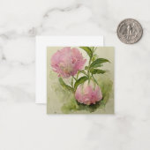 Delicate roze peonIes Notitiekaartje (Voorkant / Achterkant in situ)