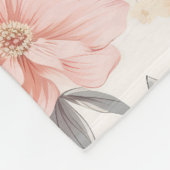 Delicate Roze & Perzik Tone Bloemenpatroon Fleece Deken (Hoek)