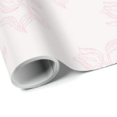 Delicate Roze Tulp Lineart Bruidsmeisjesfeest Cadeaupapier (Rol Hoek)