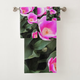 Delicate Roze Tulpen van Istanbul Bad Handdoek
