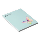 Delicate roze vlinder in pastel regenboog kleuren notitieblok (Schuin)