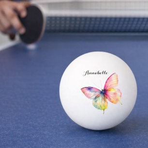 Delicate Roze Vlinder in Pastel Regenboog Kleuren Pingpongballen