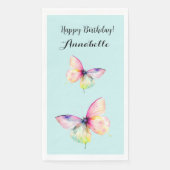 Delicate roze vlinder in pastel regenboog kleuren servet (Voorkant)