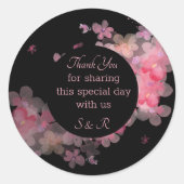 Delicate Roze Waterverf Bloemen Ronde Sticker (Voorkant)