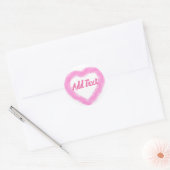 Delicate Roze Waterverf Hart Vorm Ronde Sticker (Envelop)