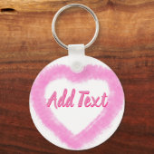 Delicate Roze Waterverf Hart Vorm Sleutelhanger (Achterkant)