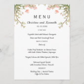 Delicate roze weide bloemen Bruiloft of Feest Menu (Voorkant)
