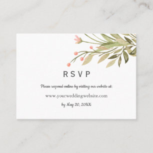 Delicate Roze weide Bruiloft RSVP Online Website Visitekaartje