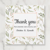 Delicate Roze wilde bloemen dank u bruiloft Bedankjes Labels (Voorkant)