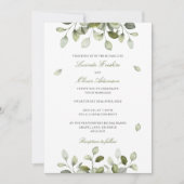 Delicate Sage Eucalyptus Wedding Invitation (Devant)
