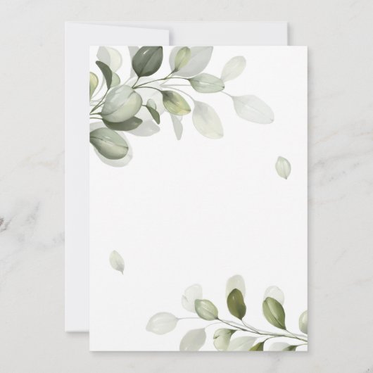 Delicate Sage Eucalyptus Wedding Invitation (Dos)