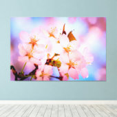Delicate Sakura Flowers Canvas Afdruk (Insitu (Houten vloer))