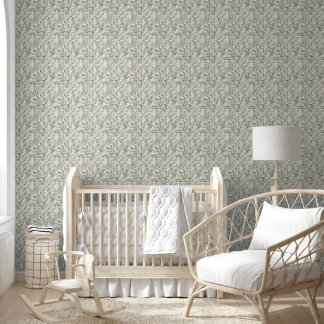 Delicate Saliegroene Bloem Behang
