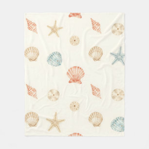 Delicate Schelpen Naadloos Patroon Fleece Deken