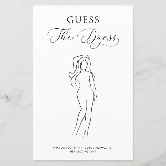 Delicate Script Raad de jurk Bruidsfeest spel (Voorkant)
