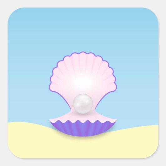 Delicate Seashell Vierkante Sticker (Voorkant)