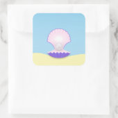 Delicate Seashell Vierkante Sticker (Tas)