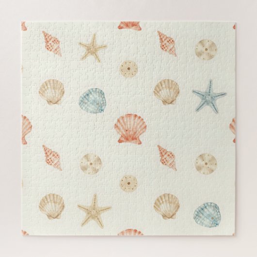 Delicate Seashells Seamless Pattern Legpuzzel (Verticaal)