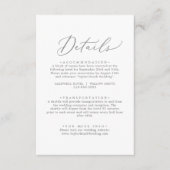 Delicate Silver Calligraphy Details Enclosure Kaar Informatiekaartje (Voorkant)