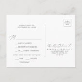 Delicate Silver Calligraphy Menu RSVP Briefkaart (Achterkant)