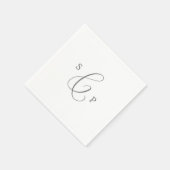 Delicate Silver Calligraphy Monogram Wedding Servet (Hoek)