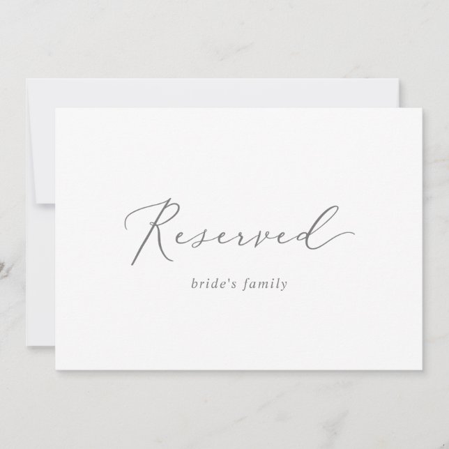 Delicate Silver Calligraphy Reserved Sign (Voorkant)