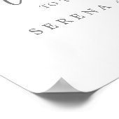 Delicate Silver Calligraphy Weddenschap Welcome Poster (Hoek)