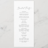 Delicate Silver Calligraphy Wedding Programme Programma (Achterkant)