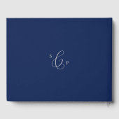 Delicate Silver Gray en Navy Monogram Weddenschap Gastenboek (Achterkant)