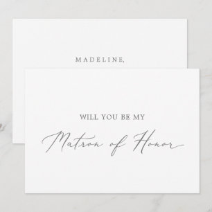 Delicate Silver Matron of Honor proposal Kaart