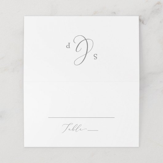 Delicate Silver Monogram Folded Wedding (Buitenkant ongevouwen)