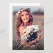 Delicate Silver Script 1-fotograafpartij Kaart (Voorkant / Achterkant)