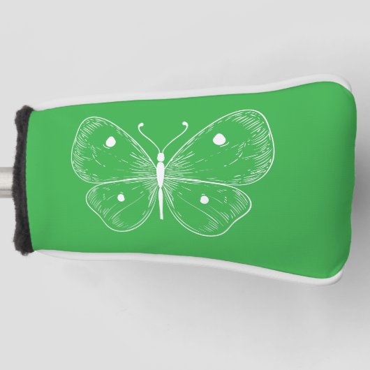Delicate Sketch Butterfly Golfheadcover (Voorkant)