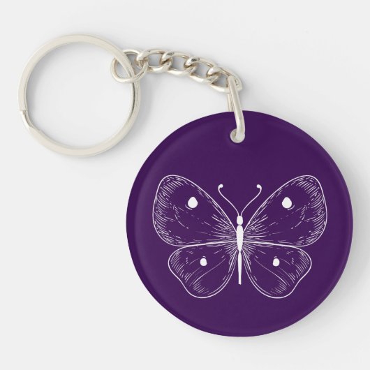 Delicate Sketch Butterfly Sleutelhanger (Voorkant)