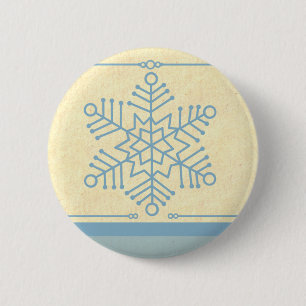 Delicate Snowflake-kerstButton Ronde Button 5,7 Cm