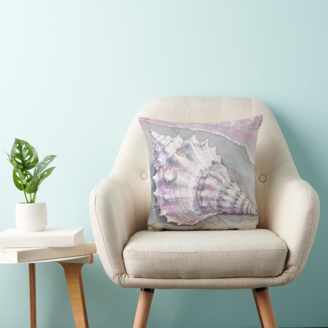 Delicate Soft Pastel Lilac Seashell Kussen (Stoel)