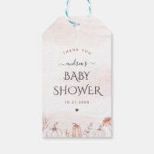 Delicate Soft Pink Herfst Pumpkin Heart Baby showe Cadeaulabel (Achterkant)