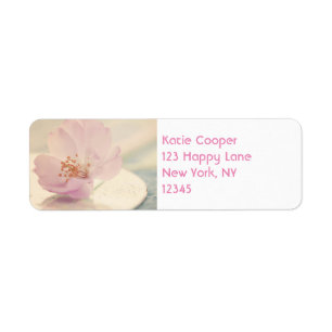 Delicate Soft roze Cherry Blossom Flower Etiket
