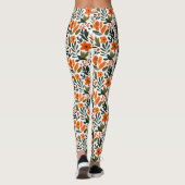 Delicate Spring Flowers Orange Floral Pattern  Leggings (Achterkant)