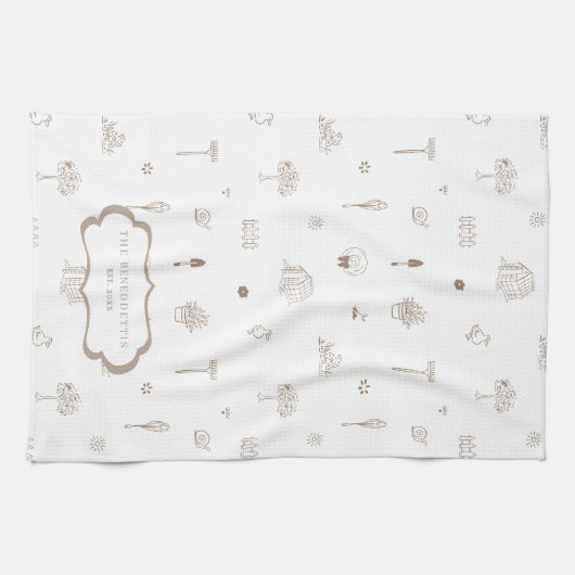 Delicate Spring Garden Monogram Theedoek (Horizontaal)