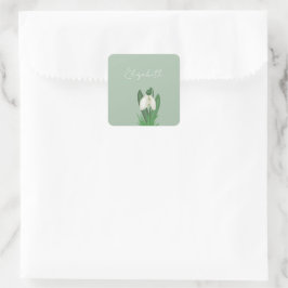 Delicate Spring Snowdrop Flower  Vierkante Sticker