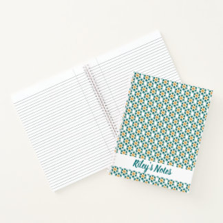 Delicate Teal Bloem Naam Notitieboek