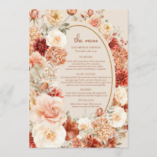 Delicate terracotta blush tan sage bloemenmenu menu